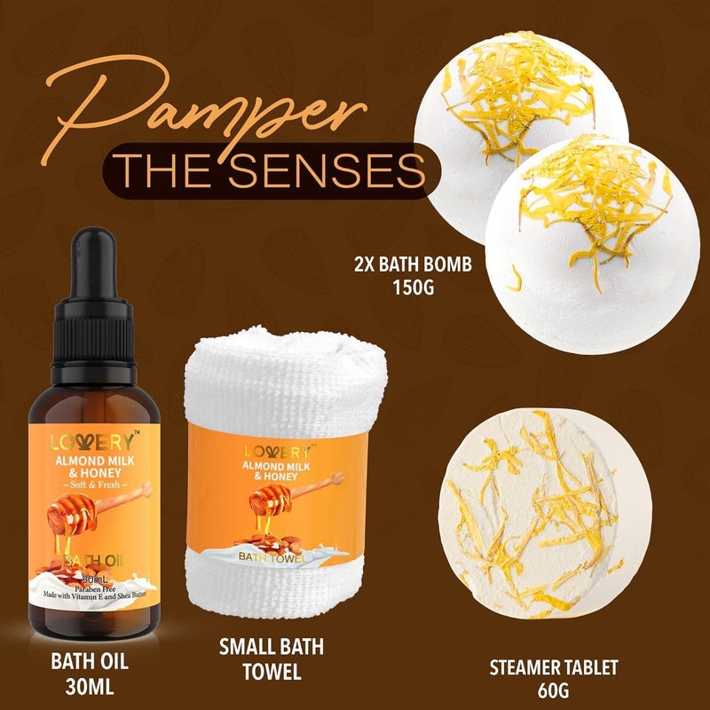LOVERY Almond Milk & Honey Bath Gift Set - Image 3